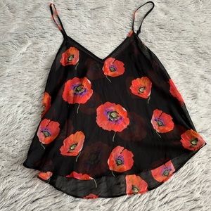 Sheer TopShop Cami with Poppy Print